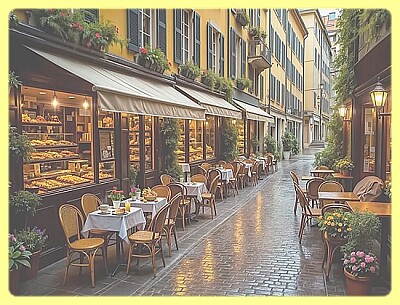 Ruelle d ' 'Italie sous la pluie