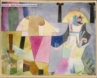 Paul Klee colonne noire dans un paysage