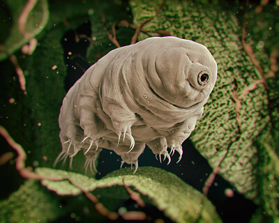 a tardigrade in the water