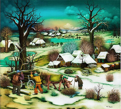 ramassage du bois en hiver