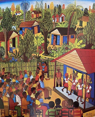 théâtre dans le village haïtien