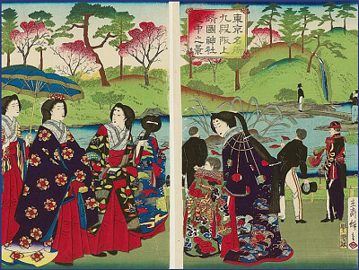 Utagawa jardin de Yasukuni 1882