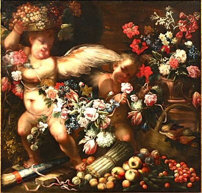 Biggi nature morte aux chérubins 1680