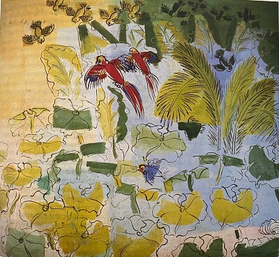 Dufy perroquets rouges