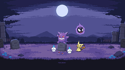 Pokemon Ghost Types (Haunter, Litwick, Mimikyu)