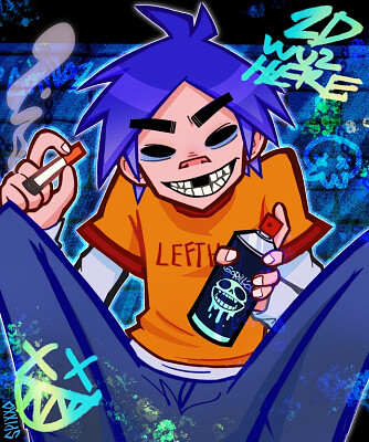 2D (Gorillaz Band Fanart. Stupot/Stuart Pot