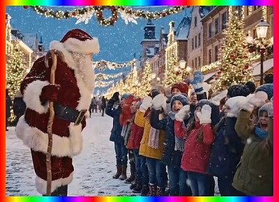 Papa Noël avec des enfants