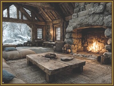 Interieur d 'une chaumière celtique