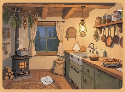 Une cuine dans les années 50