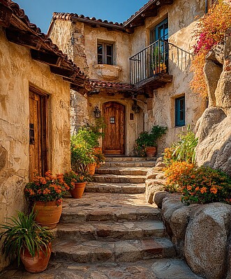 Rústica casa de piedra