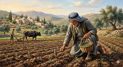 فلاح يزرع ارضه