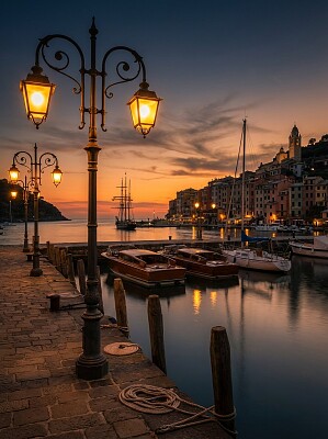 Anochece en Portofino