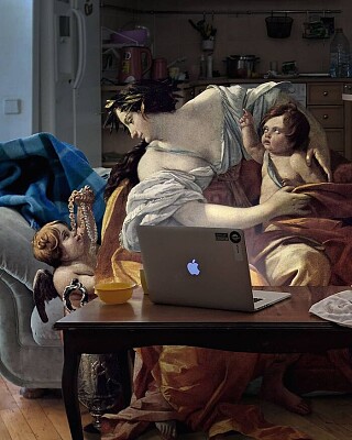 Artist Places People From Classical Paintings