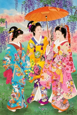 Femmes dans de somptueux kimono