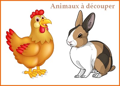 Poule et lapin à découper