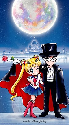 Sailor Moon and Tuxedo Mask