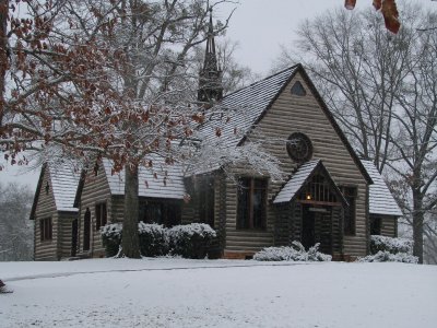 Snowy Barnwell Chapel jigsaw puzzle