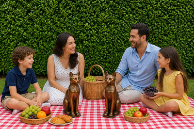 Picnic Hedge Cats
