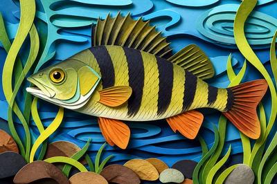 Papercut Striped Fish(grok)