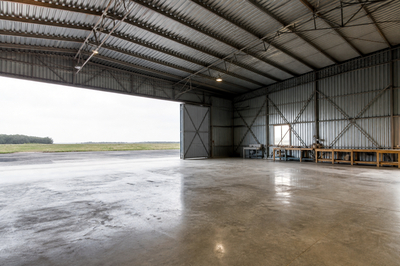 Overcast Empty Hangar