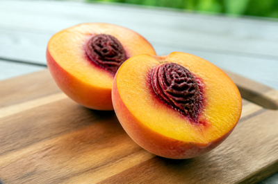 Halved Ripe Peach(grok)