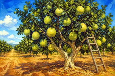 Gouache Orchard
