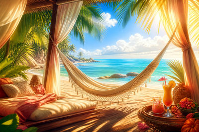 Luminous Beach Cabana(grok)