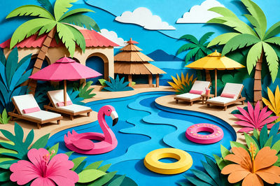 Papercut Pool Floats(grok)