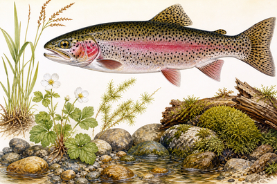 Botanical Trout Plate(grok)