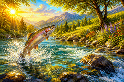 Luminous Trout River(grok)