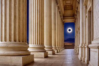 Empty Colonnade Eclipse