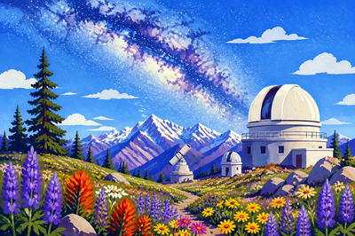 Gouache Observatory Day(grok)