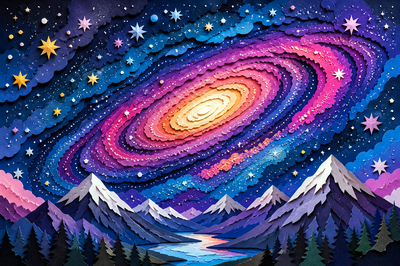 Papercut Galaxy Layers(grok)