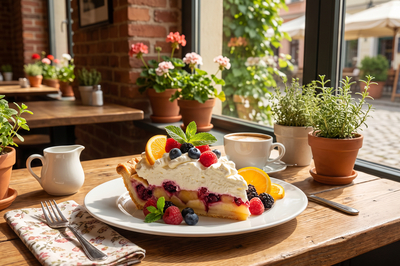 Whipped Cream Pie Slice Cafe