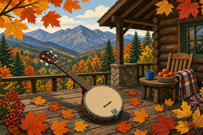 Gouache Cabin Banjo
