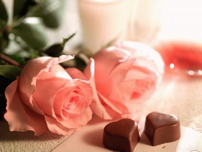 rosas y chocolates