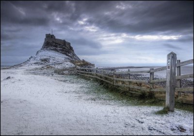 Lindisfarne Castle in winter jigsaw puzzle