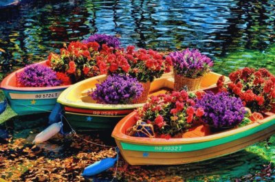 Barco com flores jigsaw puzzle
