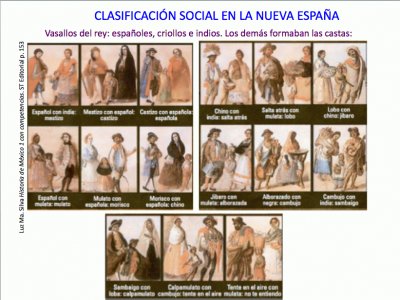 En Nueva EspaÃ±a la divisiÃ³n social era clara