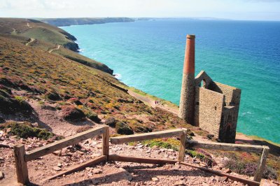 Cornish Mine stack and sea