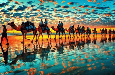 פאזל של desierto y camellos