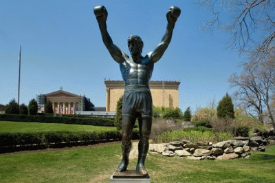 Rocky statue