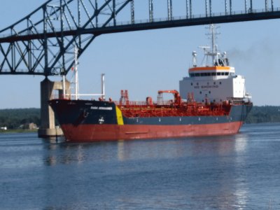 The Dara Desgagnes coming to port in Miramichi NB