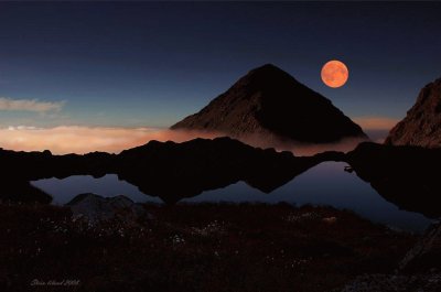 mountains at dusk