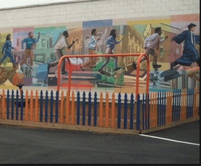 school yard mural