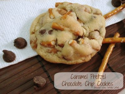 caramel pretzel chocolate chip cookies