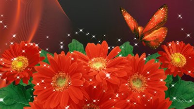 Gerberas e borboleta jigsaw puzzle