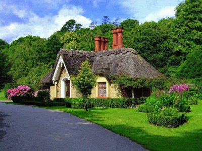 Thatched Cottage in Ireland, and yes, the grass re jigsaw puzzle