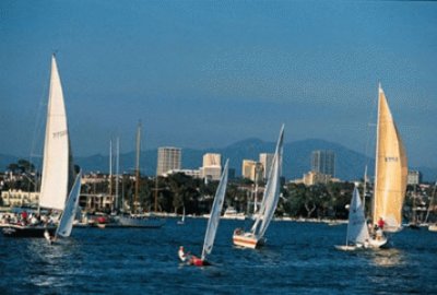 Sailing in Newport Bay-Newport Beach