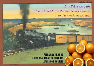 Vintage First Train of Oranges-Los Angeles